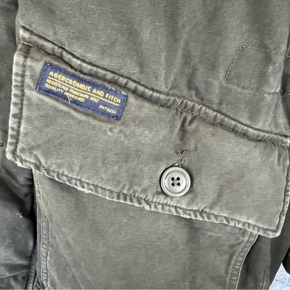 ABERCROMBIE & FITCH Women’s Olive Green Sherpa Lined Parka Winter Coat Size M - Picture 10 of 16